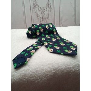 Traditional Craft Silk Tie ADORABLE Leprechaun & Clovers St. Patty's Day Irish